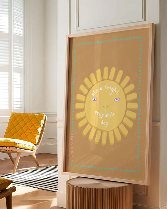 Shine Bright Brown Print